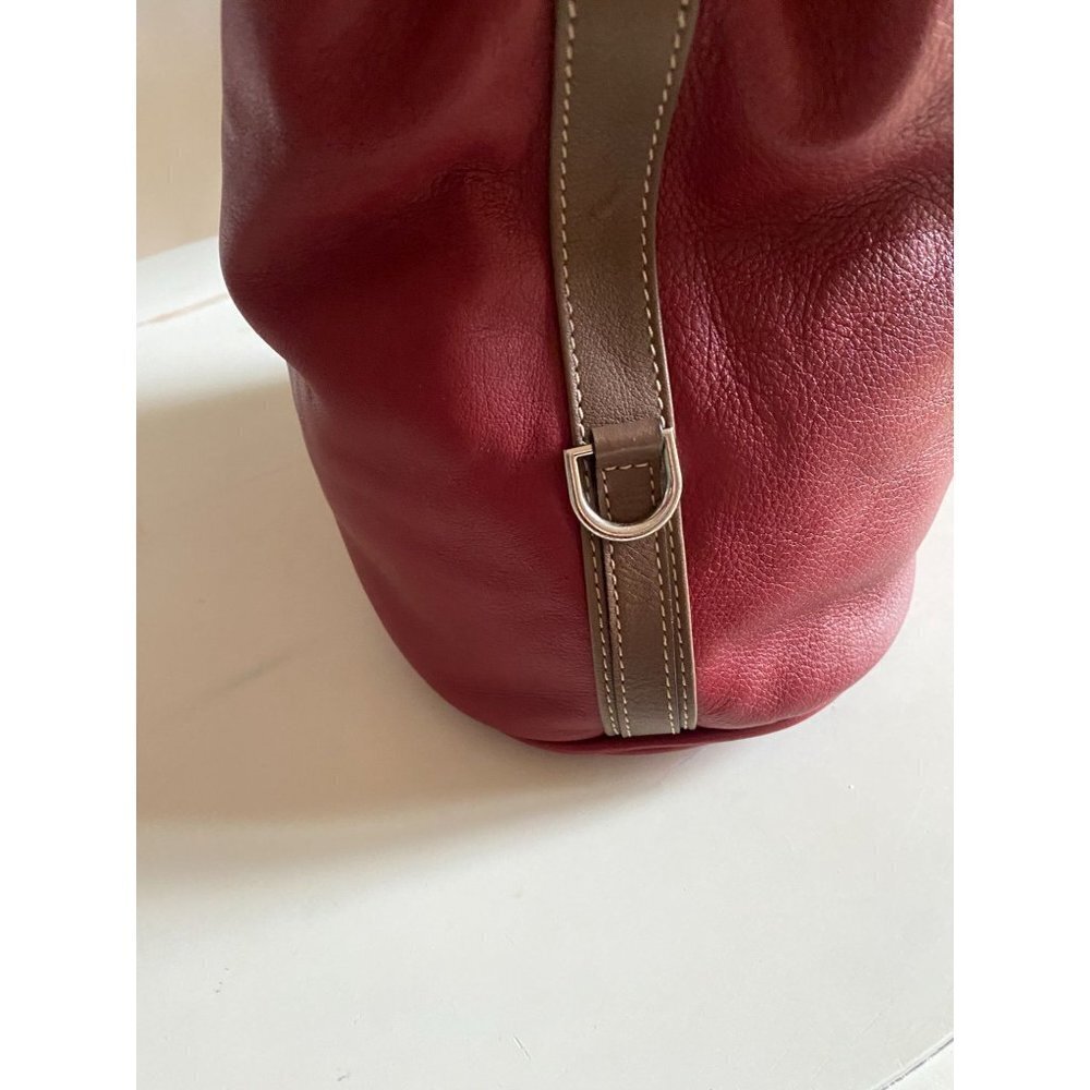 Allard Megeve Like New Made in Italy Carmine Red Bucket Style Leather Bag - Picture 7 of 16